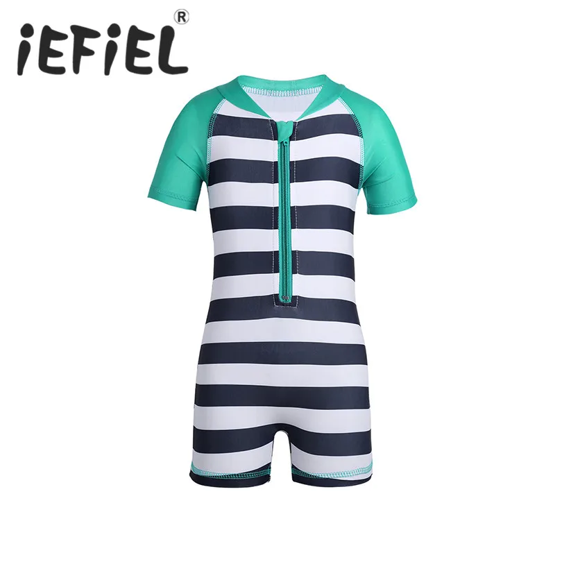 Unisex Infant Baby Boys Girls Swimsuit Kids Bikini Swimwear Toddler Short Sleeves Zippered