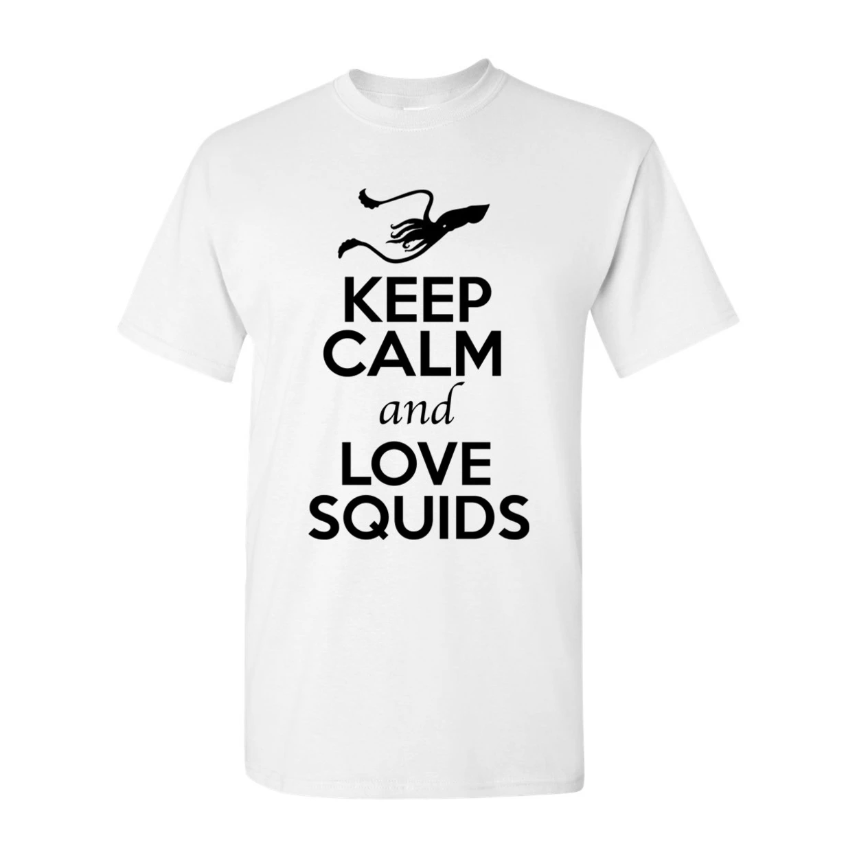 Keep Calm And Love Squids Animal Lover Adult T-Shirt Tee 2386 (4)
