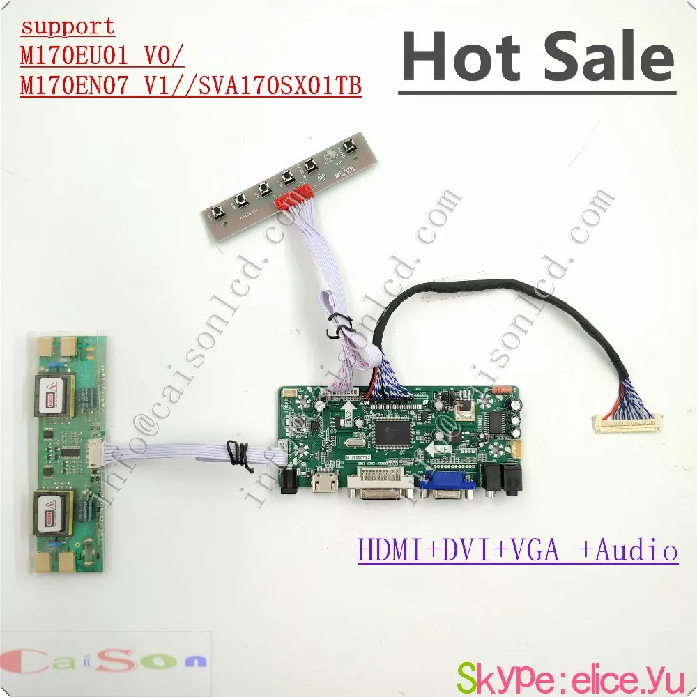 

Полная плата контроллера ЖК-дисплея подходит для M170EU01 V0/M170EN07 V1 // SVA170SX01TB Поддержка DVI/VGA/AUDIO
