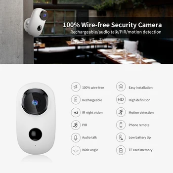 

Security Camera WIFI Outdoor Battery Powered Monitor PIR Waterproof Wireless Home Security IP Camera Phone Remote Night Vision