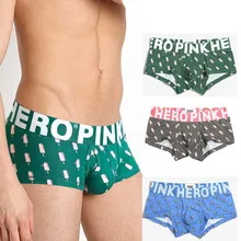 PINK HEROES Mens Boxer Cotton Letter Underpants Knickers Sexy Shorts Men Underwear Male Underpant Beachwear ropa interior hombr