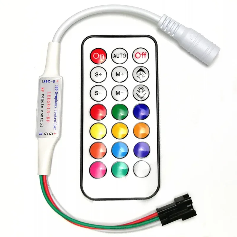 DC 5 в 12 В 24 мини 3key RF 14key 21key Pixel Strip контроллер для WS2812B WS2811 WS2812 SK6812 UCS1903 Lamp|Диммеры| |
