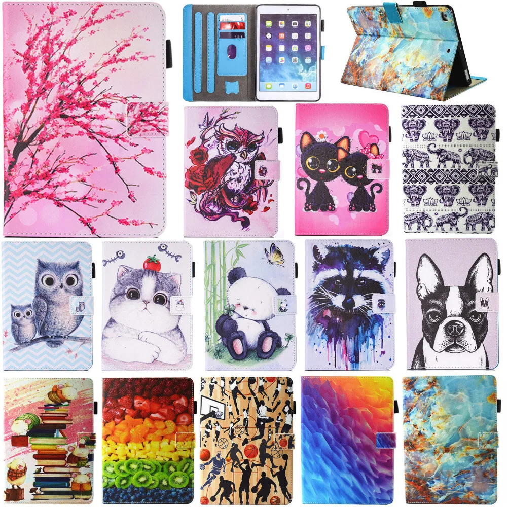 

Colorful Case For New iPad mini 4 Print PU Leather Ultra Slim Protective Shell Hard PC Back Cover A1538 A1550