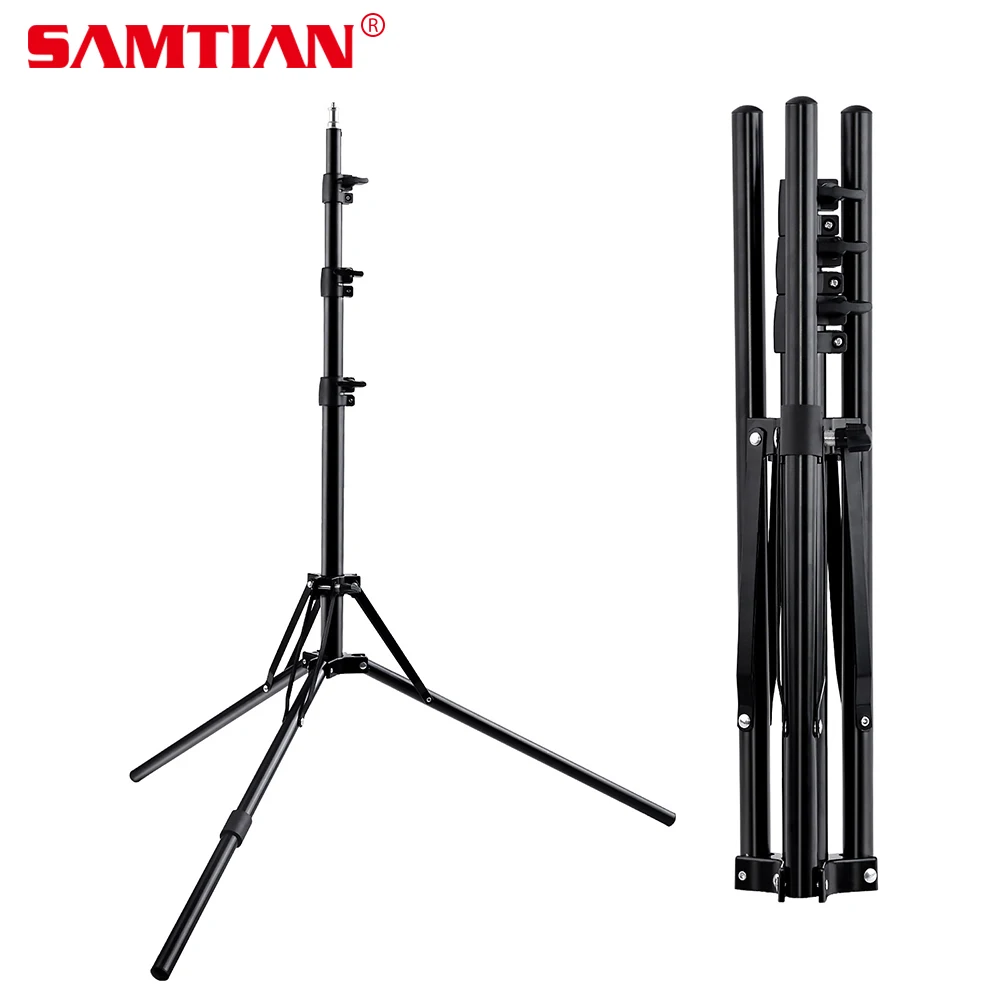 

SAMTIAN 185cm professional DSLR Camera Tripod Foldable Light Stand Tripod with 1/4" Screw for LED Ring Light Photo Video Shoot