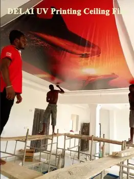 

Dolphin 3D Print Ceiling Tiles PVC Stretched Ceiling Film For Home decoration pvc ceiling film