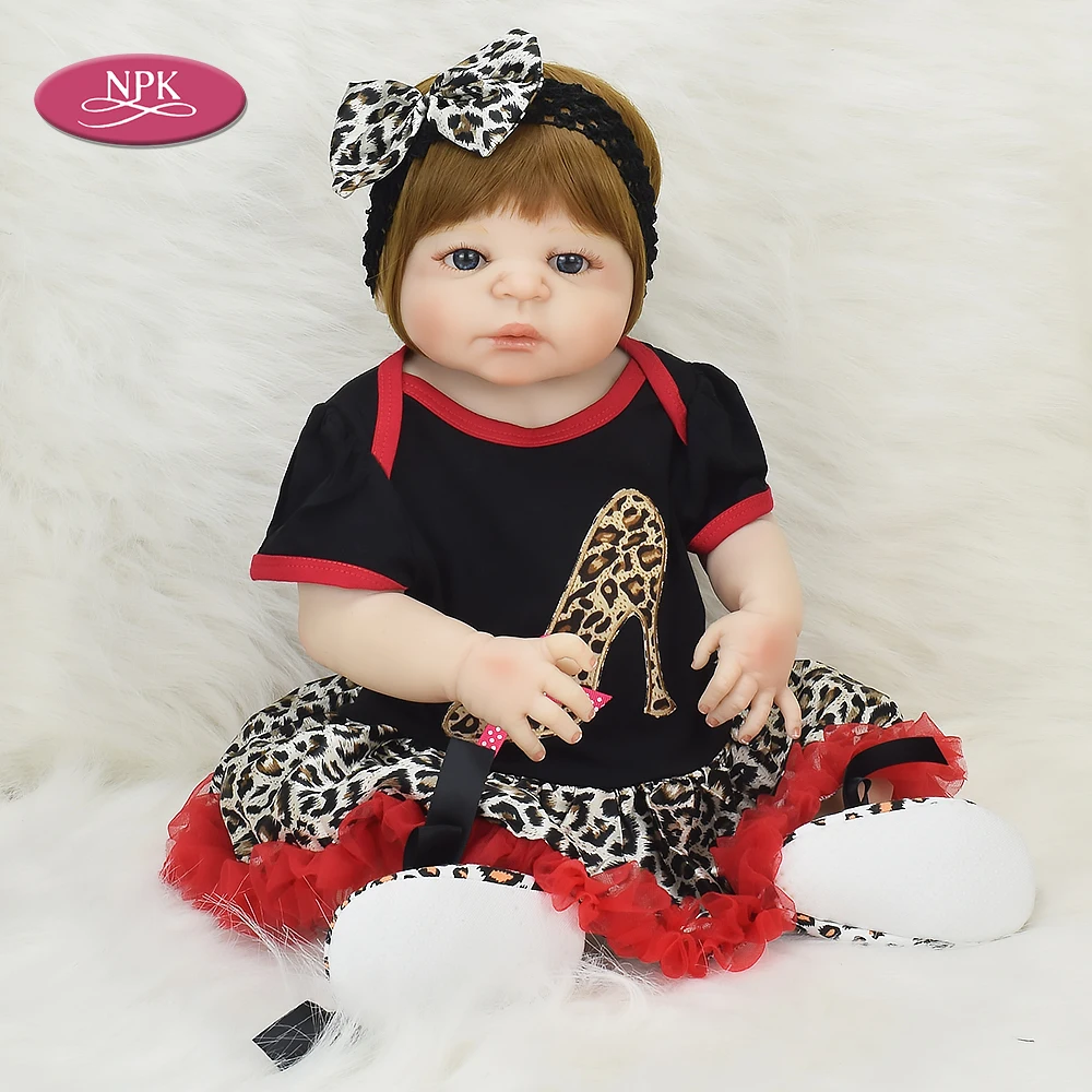 

NPK 57CM Real Full Body Silicone Girl Reborn Babies Doll Newborn Princess Lifelike Baby Doll Bathe Toy Menina Reborn bebe Menina