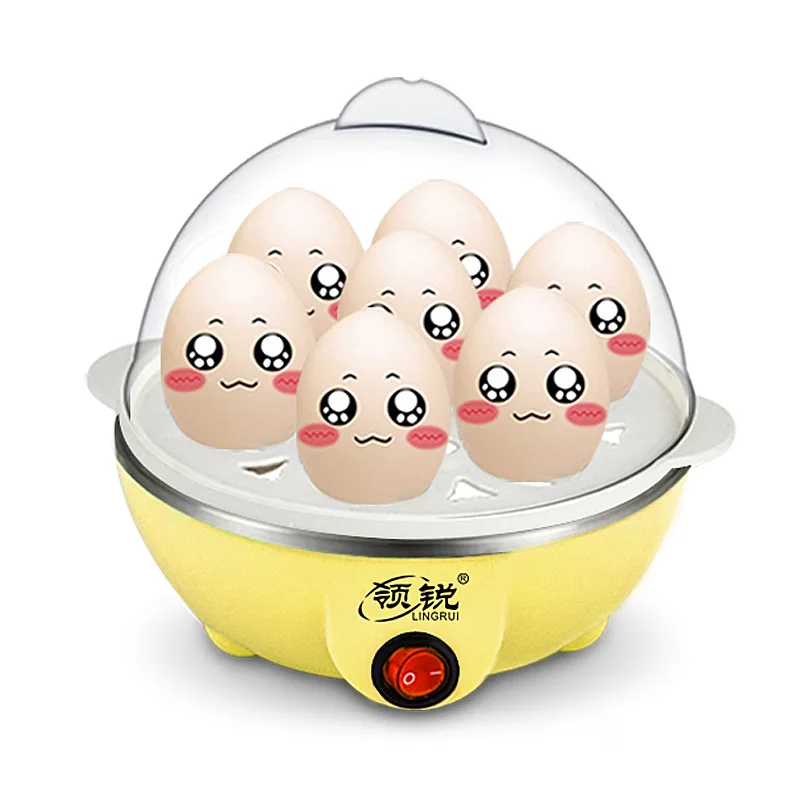 

Cute Mini Single Layer electric Egg Boiler Breakfast Making Machine Hot Milk Stainless Steel Body One-button Easy Operation