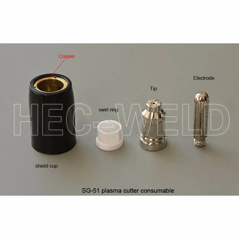 100pcs SG51 Consumables(50 tps+50 electrodes) for 60a inverter DC Air Plasma Cutter Accessories for SG51 cutting torch/gun