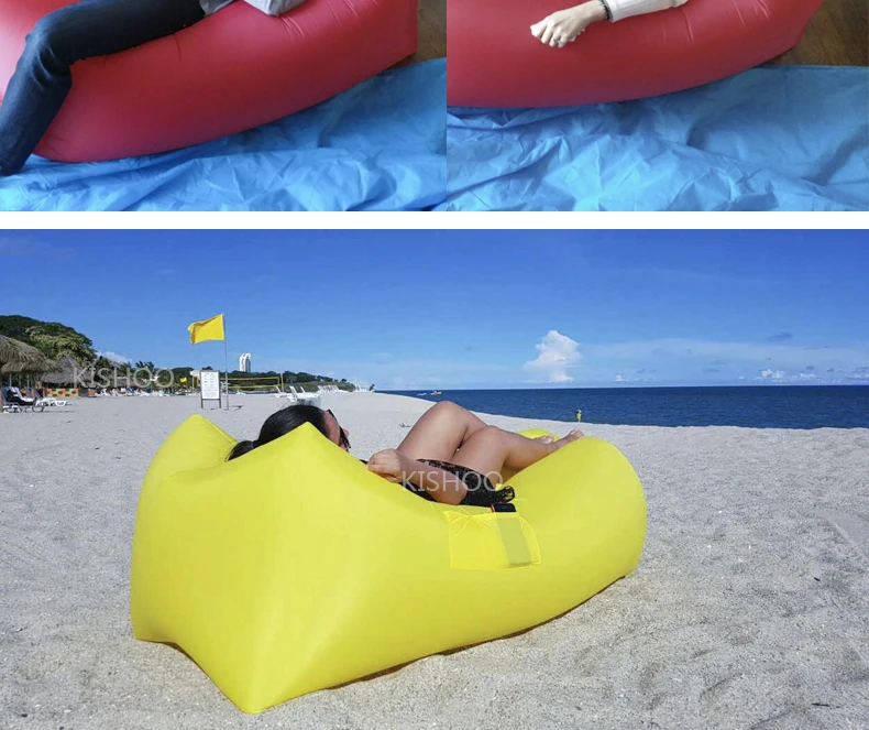 Quadrado de Alta Saco de Dormir Sofá de ar Cama de Praia 2019 Qualidade Sofá Preguiçoso Saco Camping Espreguiçadeira Inflável Sofá Preguiçoso Rápida ar Salão Cama 3 High Quality Esporte e Lazer