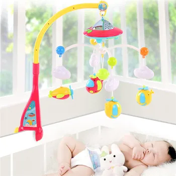 

Baby Toys 0-12 Months Crib Mobile Musical Bed Bell with Animal Rattles Projection Cartoon Early Learning Kids Toybnrw