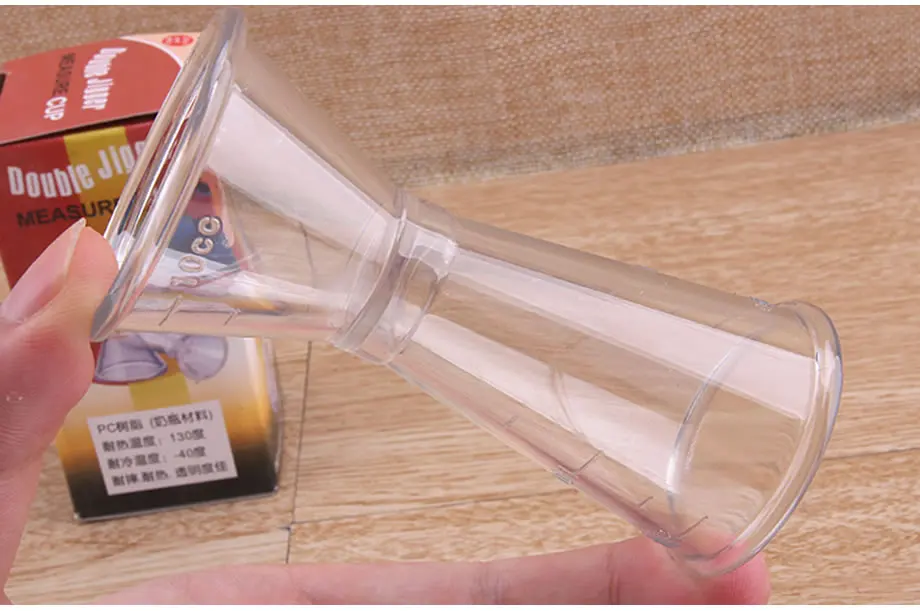 Прозрачный двойной мерный стаканчик с измерением пластиковая унция чашка со шкалой коктейль напиток миксер чашка для бара, для бармена мерная чашка