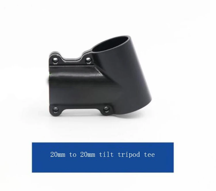 1PCS CNC Aluminum 20 to 20mm Tilt Tripod Tee Adapter Three Pipe Tube