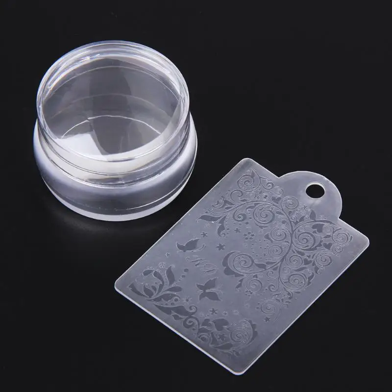 Nail Art Stamper Scraper with Cap Silicone 3.8cm Nail Stamp Stamping Tools