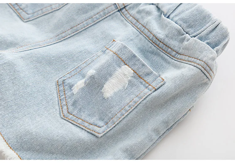 Летние короткие джинсы в этническом стиле для детей 3, 4, 6, 8, 10, 12 лет, штаны для подростков, Детские рваные джинсовые шорты с кисточками для девочек