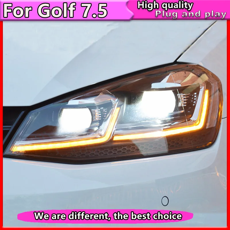 Car Styling For VW Golf 7.5 Headlights Golf7.5 MK7.5 LED Headlight with Dynamic 2018 DRL H7 D2H
