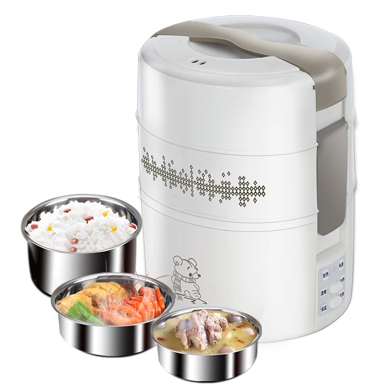 Electric Lunchbox Three Layers Cooking Insulation Fresh Plug In Heating Lunch Box 2.2L 300W Electric Lunchbox Three Layers Cooking Insulation Fresh Plug In Heating Lunch Box 2.2L 300W