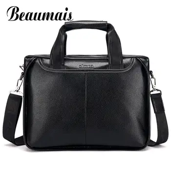 

Beaumais 2017 Men Casual Briefcase Business Shoulder Bag Messenger Bag Men's Briefcase Leather Handbag Bag Laptop Bag DF0332