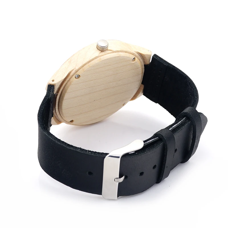 Luxury BOBO BIRD Brand Watch Men Leather Strap Handmade Wood Watches Japan Quartz Movement Wristwatch relogio feminino C-F21