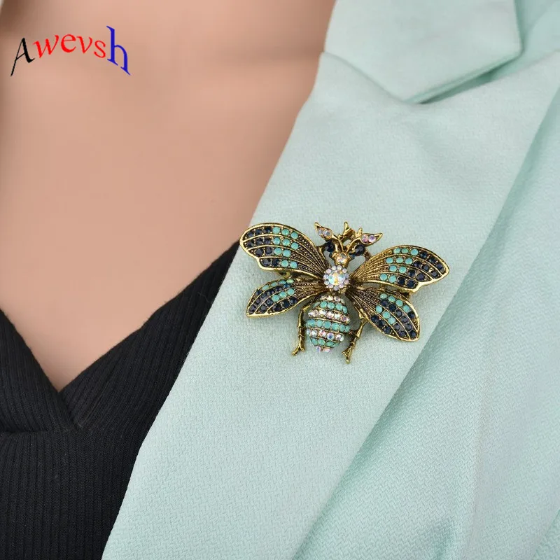 Awevsh Colorful Cute Butterfly Brooch Multiolor Crystal Rhinestone Brooches for Women Lady Fashion Jewelry Boutonniere | Украшения и