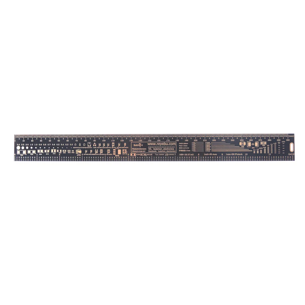 PCB Ruler Measuring Tool Resistor Capacitor Chip IC SMD Diode Transistor Package For Engineers/Geeks/Makers 30cm