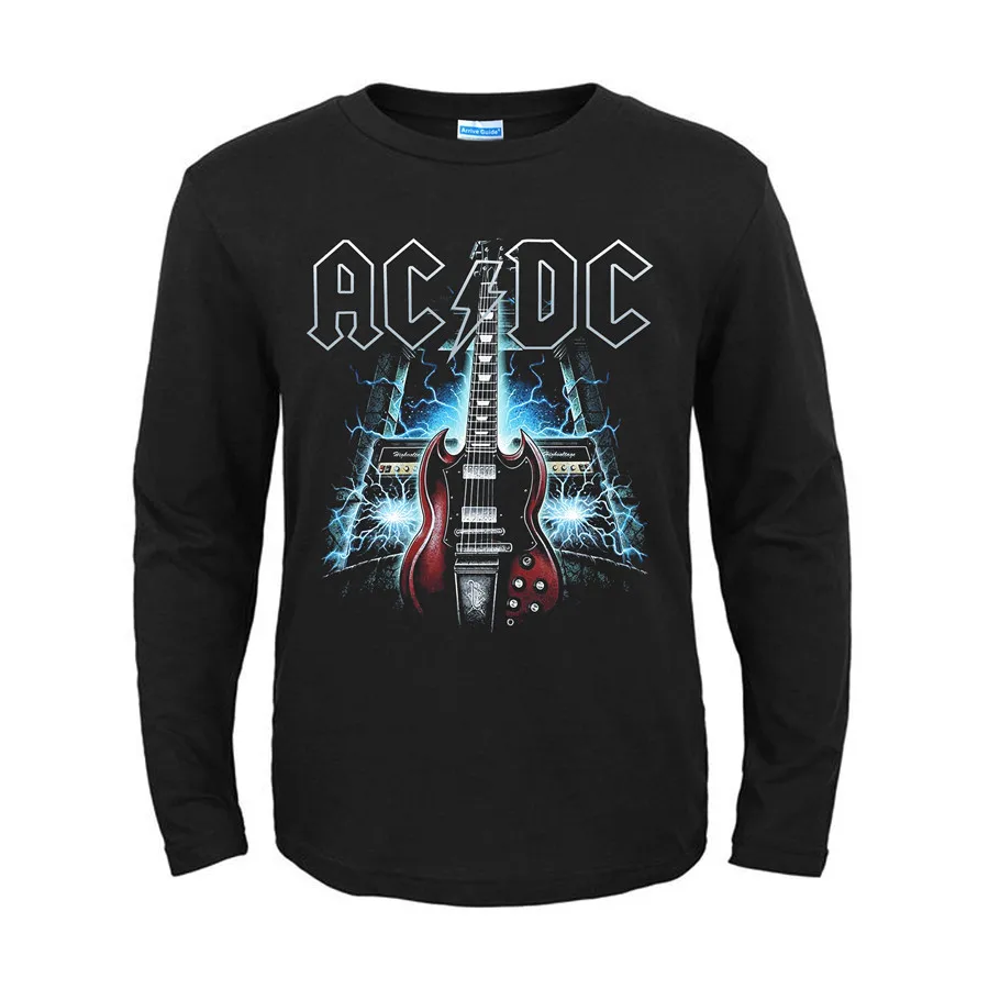 9 дизайнов винтажная ACDC AC/DC рок брендовая гитара Мужская и женская рубашка с длинными рукавами хэви-метал, панк стиль Фитнес тяжелый рок рокер - Цвет: 8