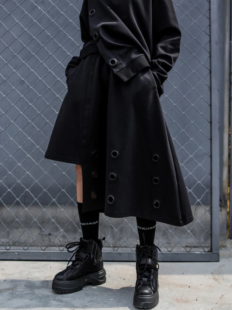 Nuevo Elástico Mujeres Superaen Otoño Suelta Moda Salvaje Sólido Mujer 2018 Cintura Black Señoras Color Faldas Europa qBXXrHwv