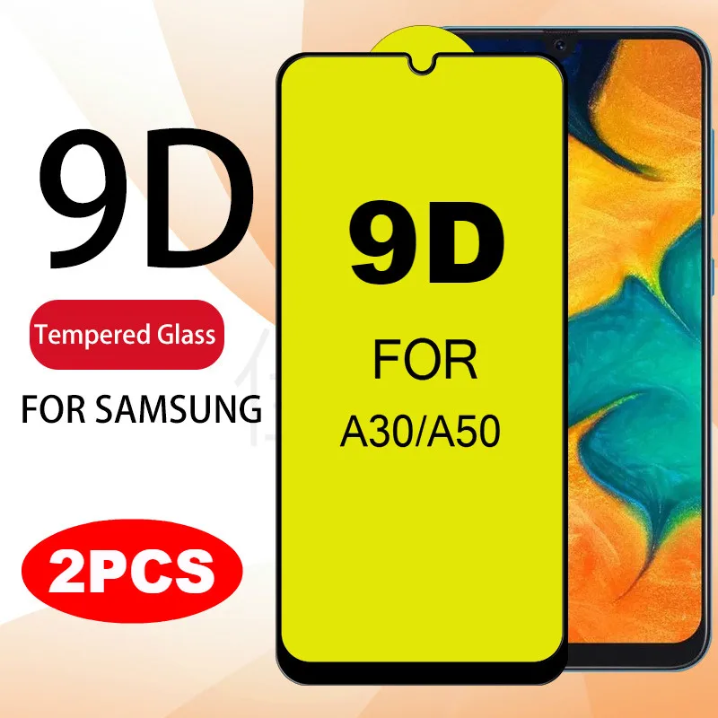 

2PCS/LOT 9D Screen Protector For SM Galaxy A10 A20 A20E A30 A40 A50 A60 A70 Full Tempered Glass Film For Samsung M50 M30 M20 M10
