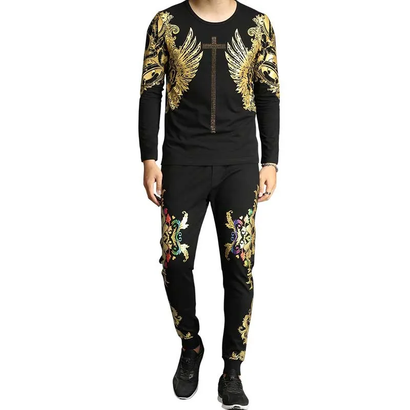 Spring Autumn New Fashion Sweatshirt Pants 2PCS Joggers Set Tracksuit for Men Casual Slim Sweat Suit Hoodies with Trousers Spring Autumn New Fashion Sweatshirt Pants 2PCS Joggers Set Tracksuit for Men Casual Slim Sweat Suit Hoodies with Trousers