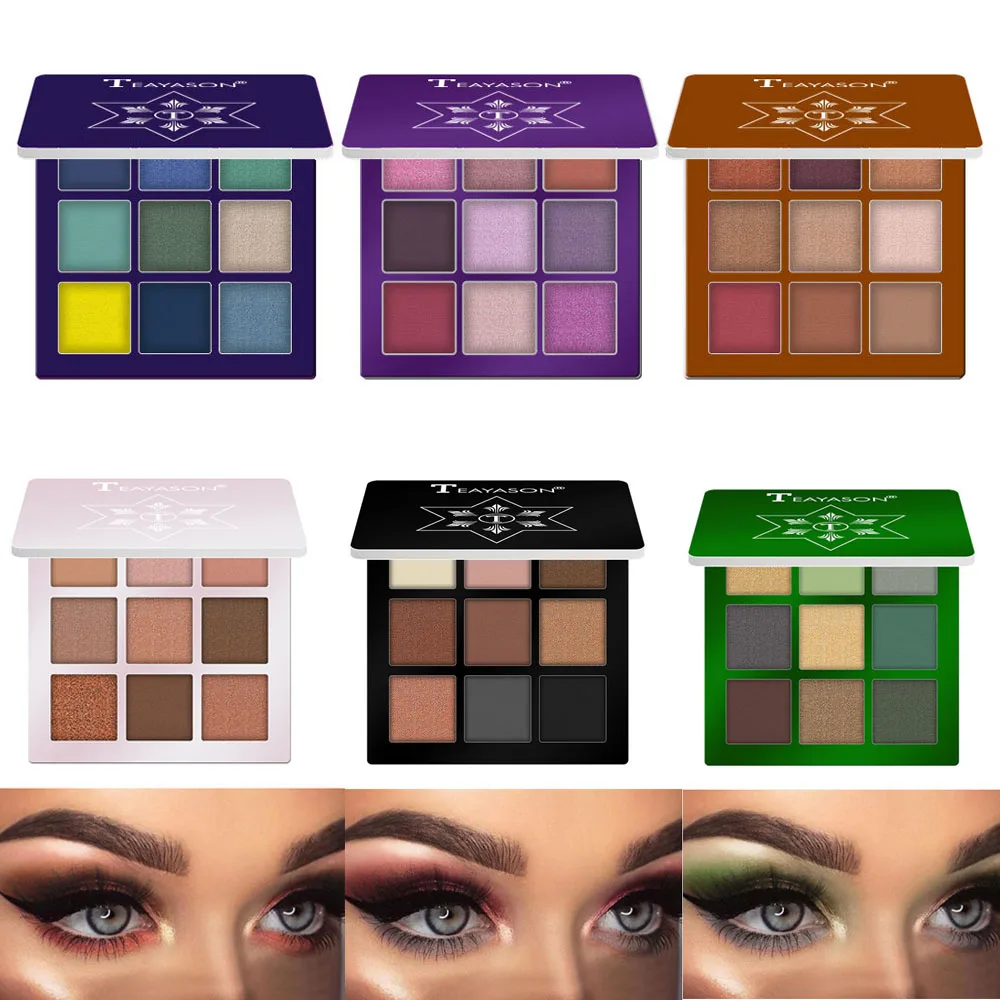 

9 Colors Glitter Eye Shadow Palette Diamond Shimmer Eyeshadow Colorful Waterproof Matte Eyeshadow Nude Palette Beauty MakeUp