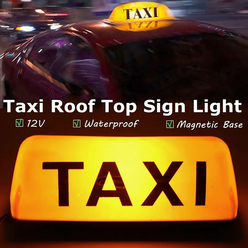 Cheap Cab Roof Lights Car Taxi Meter Cab Topper Roof Sign Light !   Lamp Bulb Yellow Taxi Cab Sign Light Car Super Bright Lamp 2