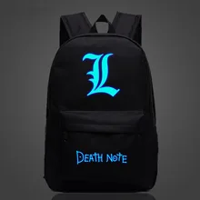 Рюкзак с логотипом аниме «Death Note»; светящийся школьный рюкзак с логотипом для косплея; повседневные дорожные сумки для подростков