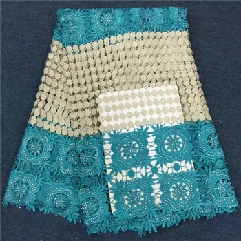 

2019 Latest African French Lace Fabric High Quality African Tulle Lace Fabric For Wedding green Color Nigerian lace fabric