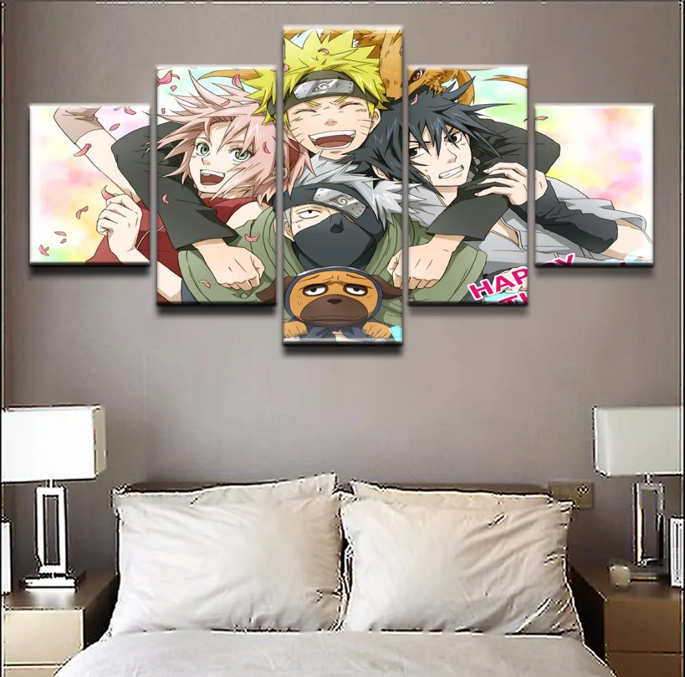 5 Pieces Naruto Role Anime Posters Canvas Prints Modern ...