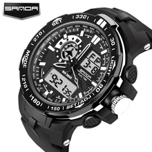 Fashion Sport Super Cool Men’s Quartz Digital Watch Men Sports Watches SANDA Luxury Brand LED Military Waterproof Wristwatches