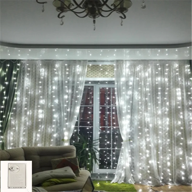 

Memory Window Curtain LED String Light 6MX3M 600LEDs Outdoor Icicle Christmas Fairy String Light Wedding Garden Fairy Garland