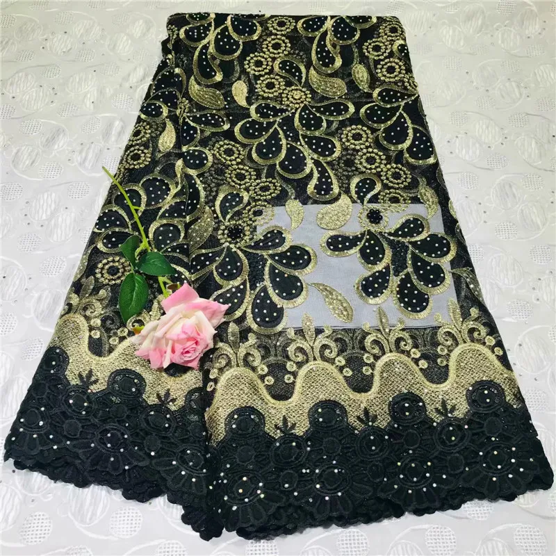 

French Lace Fabric With Beads Green African cotton Lace Fabric High Quality 2018 Net Lace Nigerian Material Dress WD030610