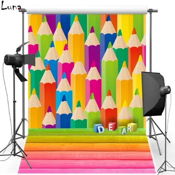 

MEHOFOTO New Fabric Polyester Photography Background For Children Colorful Pencil Vinyl Background For Wedding Photo Studio 2244