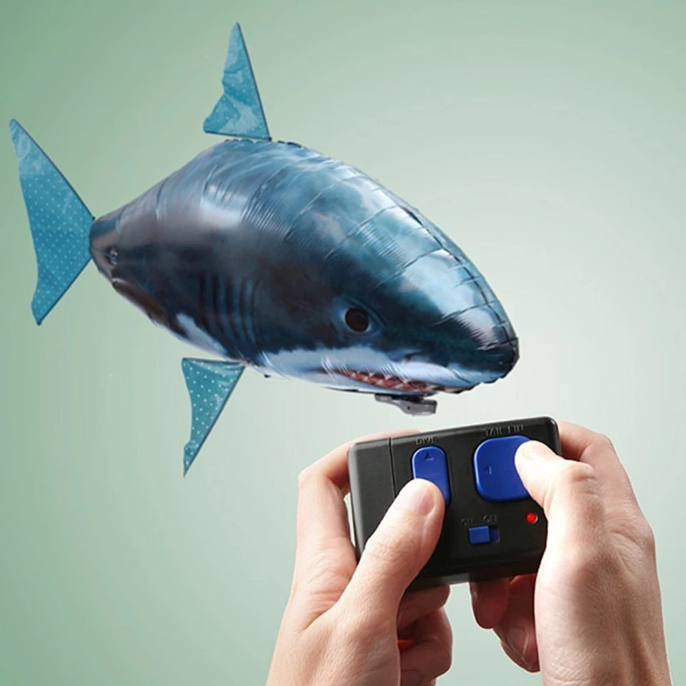 Balão de ar Brinquedos para o Natal Novo Controle Remoto Animais Tubarão Elétrico rc Voando Palhaço Peixe Natação Inflável Crianças 2 voando palhaço peixe balão de ar natação