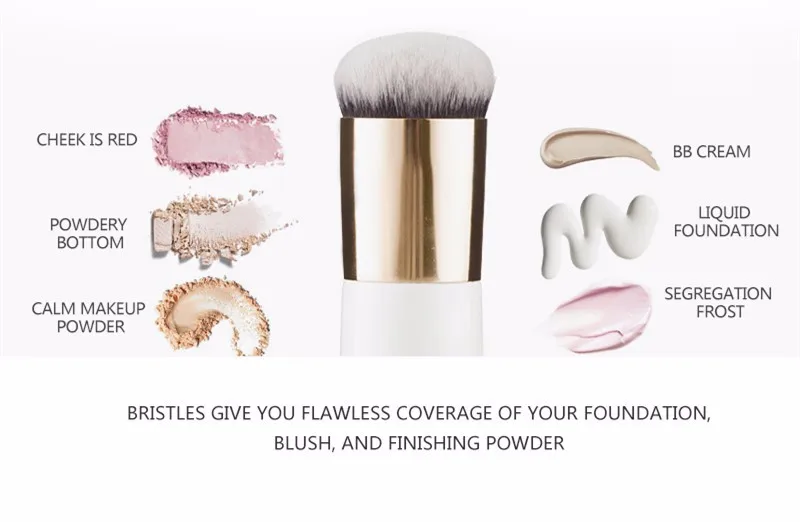 LOVE ALPHA Foundation Brush Gold Black White Powder Single Brush Explosion Models Chubby Pier Powder Brush Face Makeup Tools (7)