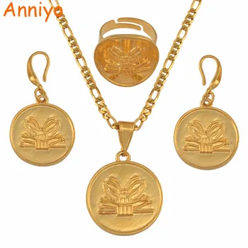 

Anniyo Papua New Guinea Western Province Flag Round Pendant Necklaces Earrings Ring for Women Wedding Jewelry Sets #134306
