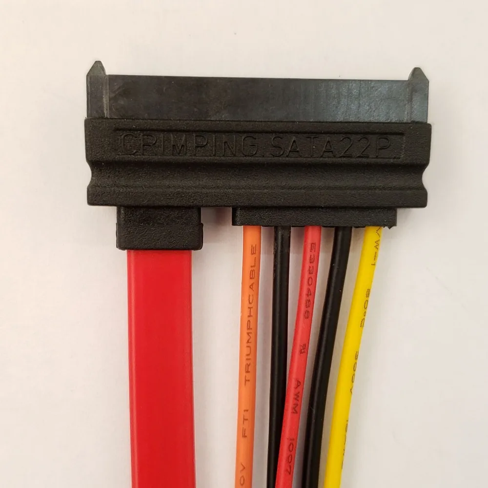 VKWIN SATA 22 контактный штекер гнездо расширение Sata кабель 3 III 6 ГБ/сек. 7 + 15 контактов V