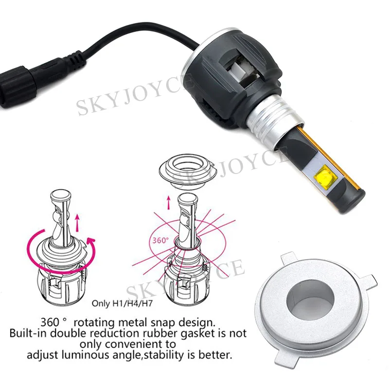 SKYJOYCE 1 комплект чипов для линз H7 60 Вт 6000LM H4 H11 HB3 HB4 E70 светодиодный передний фонарь