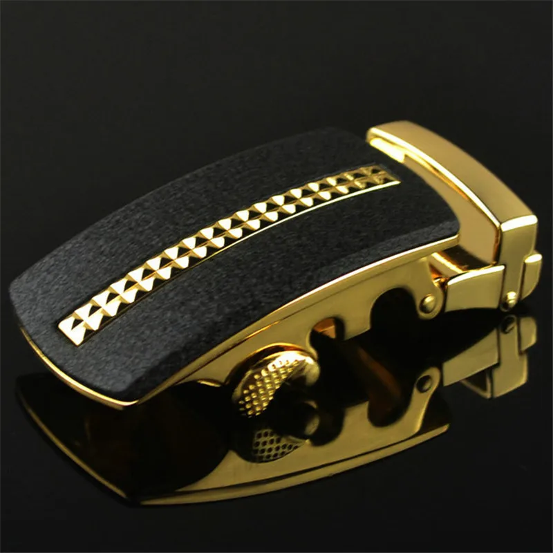 Fashion Luxury Brand Business Golden Black Belt Buckle Men's Leisure