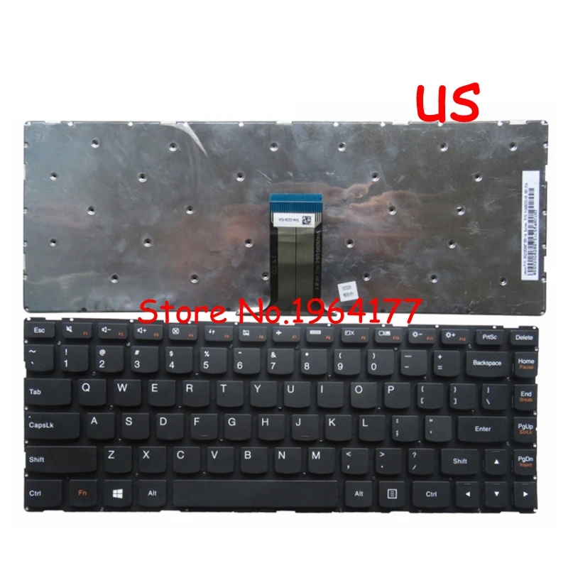 Новая английская клавиатура для lenovo 100S-14IBR 300S-14ISK 500S-14ISK Клавиатура США черный