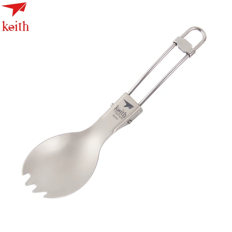 2016 OEM New Mode Keith Ti5301 Titanium Folded Spoon outdoor And Camping Table Cooking Ware Set Best Price 