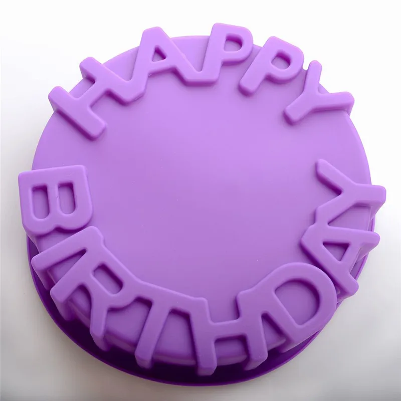 

1PC Silicone Birthday Cake Molds Chocolate Fondant Decor Baking Mould Confectionery Pancake Maker Random Color 20.5cm*5.5cm