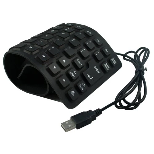 Лидер продаж; черные гибкий складной USB клавиатура медицинский Моющиеся Сильный и бесшумная клавиатура
