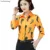 Haute qualité Femmes Floral Chemisier Chemise Luxe Chemisier chemise À Manches Longues style Chinois élégant Vêtements de Travail Chemisier