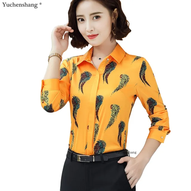 Haute qualit&eacute; Femmes Floral Chemisier Chemise Luxe Chemisier chemise &Agrave; Manches Longues style Chinois &eacute;l&eacute;gant V&ecirc;tements de Travail Chemisier