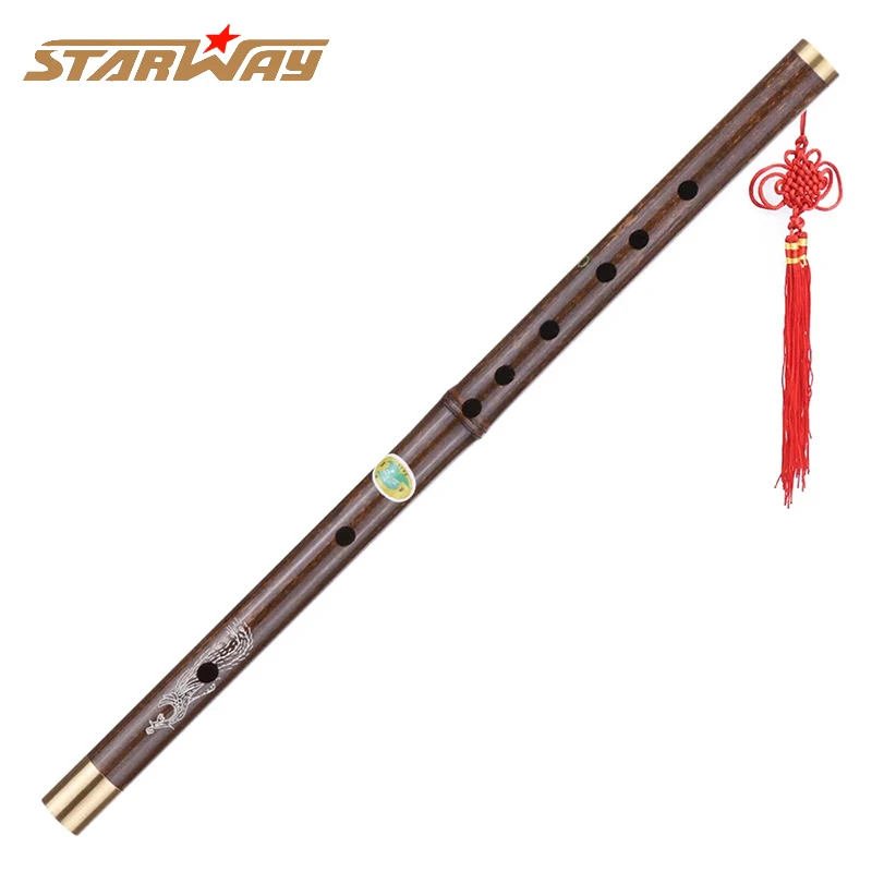 

STARWAY Professional Black Bamboo Flute Traditional Handmade Chinese Musical Woodwind Instrument Key of C Study Level